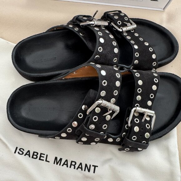 Isabel Marant Lennyo Slides in Faded Black, size 35 - Picture 5 of 6